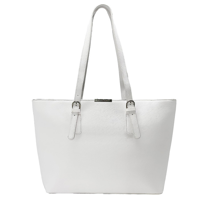 Сумка жіноча David Jones Shopper Tote Bag біла - велика шопер-сумка зі штучної шкіри для офісу, університету, покупок, подорожей, ноутбука А4