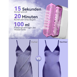 Sundu Паровий праска-випрямляч 2-в-1, туристична праска з LED дисплеєм, 4 режими, швидкий нагрів 15с, для одягу (білий)