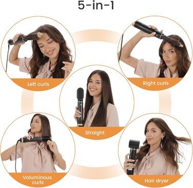 Airstyler Pro 5 в 1: Фен-щітка, фен, плойка, об’єм, локони. 1000W, для створення різних зачісок