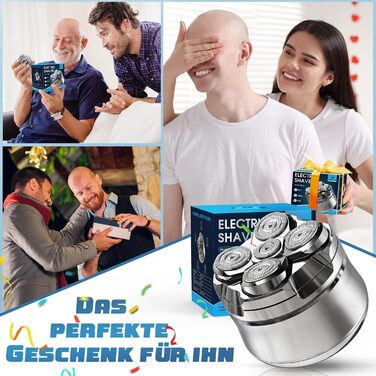 Електричний голковий голкоріз для чоловіків Luctry, 5D магнітний голкоріз для чоловіків з лисою головою, водонепроникний IPX7, для сухого та вологого гоління