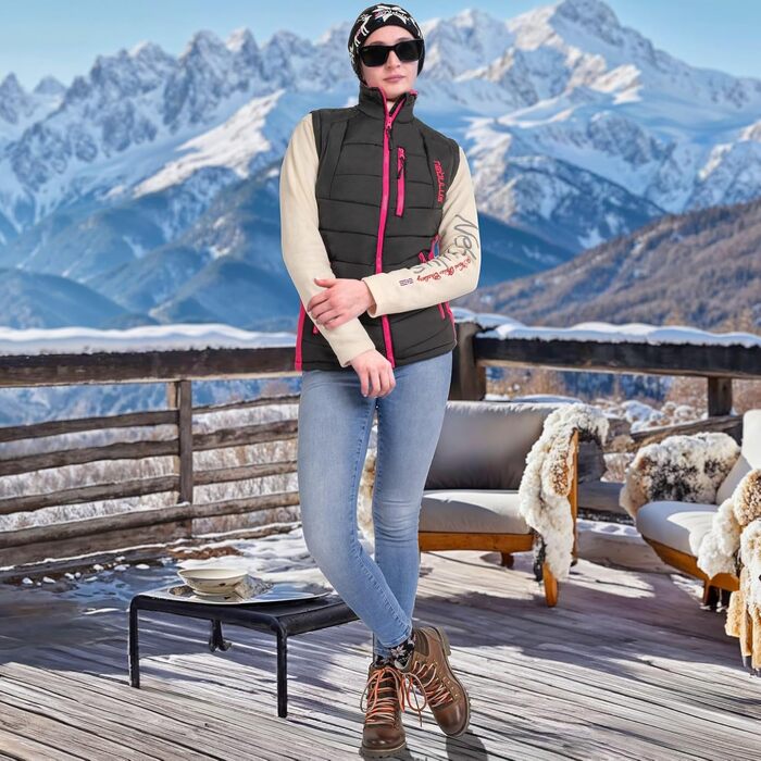 Жіноча жилетка Nebulus Revival Daen, чорно-рожева, розмір L