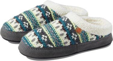 Тапочки домовик Acorn з вишивкою 'Сіре Білка', Fairisle Hoodback 'Павлінь' (39/40 EU)