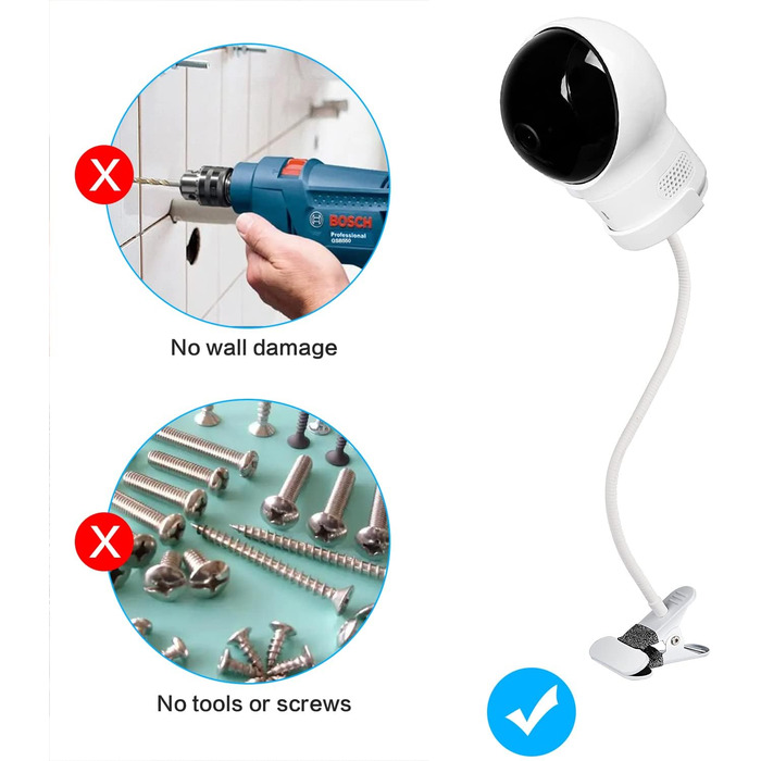 Кріплення для дитячого монітора eufy SpaceView/Spaceview S/Spaceview Pro, гнучкий тримач для дитячої кімнати