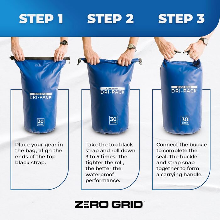Водонепроникний сухий мішок Zero Grid 40 л для туризму, кемпінгу, каякінгу, різних розмірів