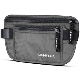 Чоловіча/жіноча поясна сумка на пояс з RFID захистом (водостійка) - поясний ремінь для безпеки в подорожах. Підходить для спорту, бігу та подорожей (сіра)