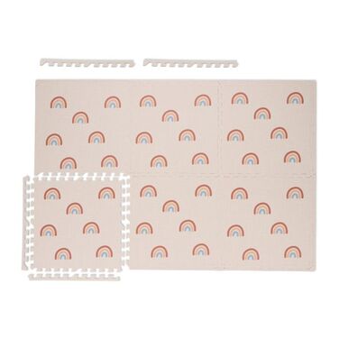 Relaxdays Puzzle Mat Rainbow, Set of 6