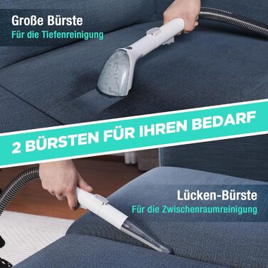 HAUSHOF StainZapper Pro: Професійний миючий пилосос для килимів, меблів та авто. Потужність 450W, 12kPa, об'єм 1,5+0,8L, з миючим засобом та щіткою для швів. Ефективний видалення плям з килимів, диванів, оббивки та салону авто.