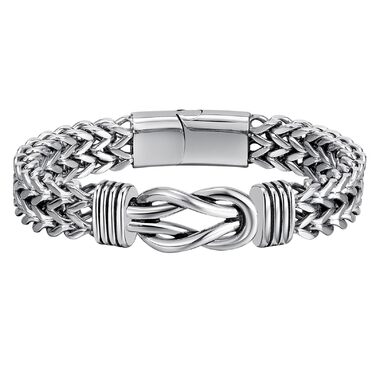 Чоловічий браслет JewelryWe в стилі готика та панк: ланцюг на руку з нержавіючої сталі 