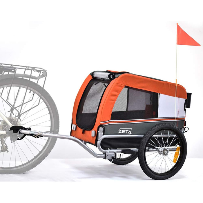 PAPILIOSHOP Причіп для собак та котів – візок для тварин, 3 розміри, стабільний, комфортний, практичний (Помаранчевий)