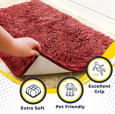 Килимок для дому Muddy Mat® Super Absorbent, мікрофібра, швидковисихаючий, антиковзний, 19'x30' (91x183 см)