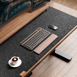 Килимок для столу Shinfly з фетру 120x60 см, антиковзкий, захист для офісного столу та домашнього офісу (Темно-сірий)