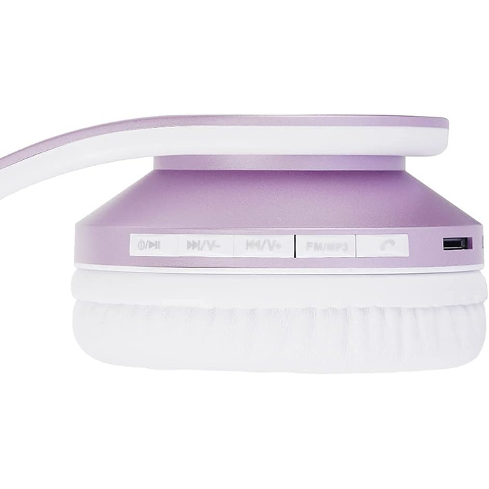 Бездротові навушники PowerLocus Over Ear Bluetooth з мікрофоном (Aux, для iPhone, Android, PC) білий/фіолетовий