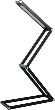 LED лампа настільна ELZO з регулюванням яскравості та складною ніжкою. Акумуляторна настільна лампа для офісу, дому та читання. Чорний колір.