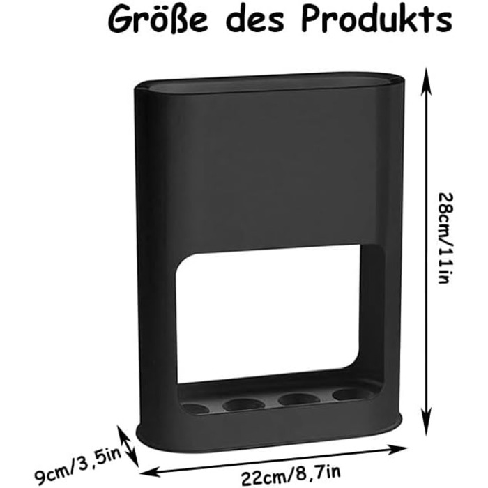 Підставка для парасоль підставка для парасоль з знімною підставкою для збору води, 22 x 9 x 28 см, 4 слоти, чорна