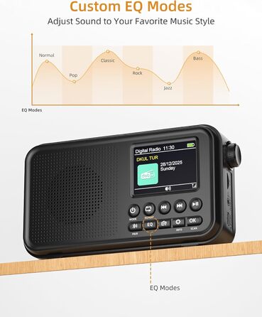 Портативне DAB/FM радіо з Bluetooth, екраном 2.4