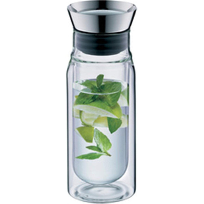 alfi FLOWMOTION 0.75l, double-walled borosilicate glass carafe, automatic pouring, integrated strainer, detachable lid, dishwasher-safe, Thermo glass carafe, for hot and cold beverages