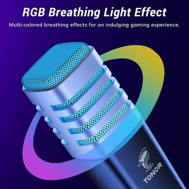 TONOR TC30 RGB мікрофон конденсаторний з підставкою, поп-фільтром та мікрофонною павутиною для стрімінгу, подкастингу, запису голосу, Twitch, сумісний з ноутбуком та ПК