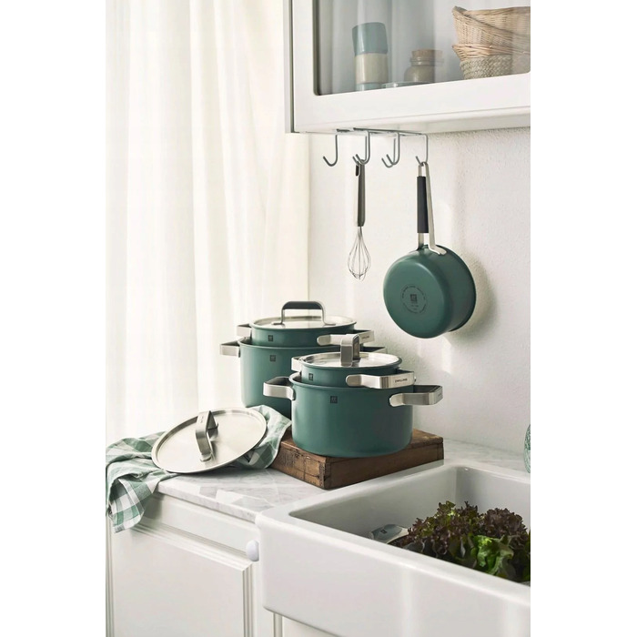 Набір каструль зі сталі нержавіючої Zwilling PURE, 3 предмети, зелений