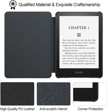 Чохол WALNEW для Kindle Paperwhite 11 (M2L3EK, M2L4EK), чорний, з авто-вимиканням