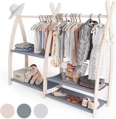 MAMOI® Clothes Rail for Baby Nursery | Children's Clothes Rail 106x95x32cm / 53x95x32cm | Children's Clothes Rack Baby | Coat Rack | Baby Wardrobe | Children's Wardrobe | 100% ECO | Made in EU