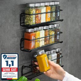 DEKOFY® Spice Rack with 18 Jars - for Hanging on Wall & Cabinet Door - No Drilling Required - Wall Spice Rack, Cabinet Door Spice Rack, Hanging Spice Rack, Spice Organizer
