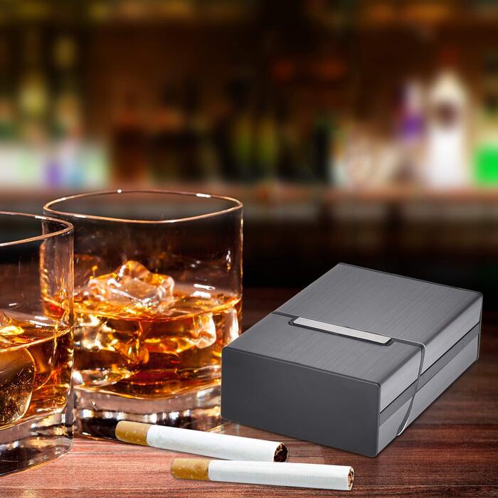 Алюмінієві випарювачі для сигарет eLander [2 шт./набір, сірий] Магнітна кришка, елегантний дизайн, алюмінієвий касета для сигарет