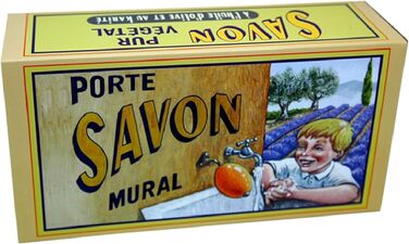 Rotating school soap, wall-mounted, French product.