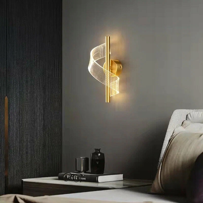 Настінний LED-світильник золотого кольору для сходів, сучасний, з регулюванням яскравості, 16W, 1800LM