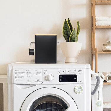 Контейнер для порошку 6.5л з дозатором, коробка для порошку, контейнер для корму, коробка для печива, кави, корму для тварин (Чорний)