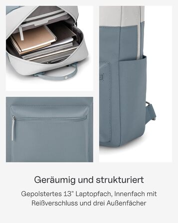 Kapten & Son Bergen Rucksack | Rucksack for Women & Men | Daypack | Carry-on Rucksack, Daypack | Water-resistant (Medium 11 L, Steel Blue Sprinkled)