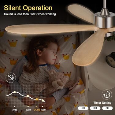 Стеляний вентилятор Reiga з імітацією дерева, 165 см, DC-двигун, керування пультом та Smart Home, 6 швидкостей, колір дерево, для внутрішнього/зовнішнього використання, з підсвічуванням