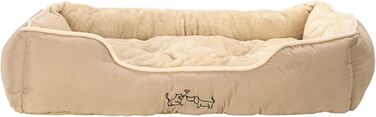 Ліжко для собак та котів Dehner Lieblinge Sammy, 61 x 48 x 18 см, поліестер, бежеве, розмір L (90 x 70 x 20 см)
