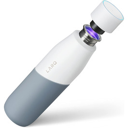 LARQ Movement PureVis 950ml – UV Self-Cleaning Stainless Steel Bottle with Silicone Sleeve | Lightweight, Shockproof, Keeps Water Cool | Fitness, Running & Outdoor Activities, (710 ml, White/Pebble)