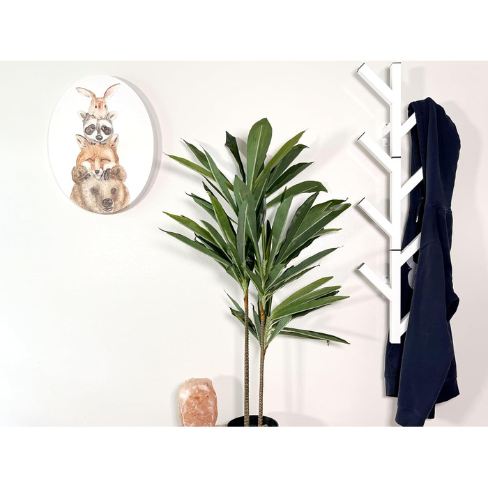 Premium Racks Coat Rack and Hat Shelf – modern design – wall-mounted – stylish – (White/Opulent Garden)