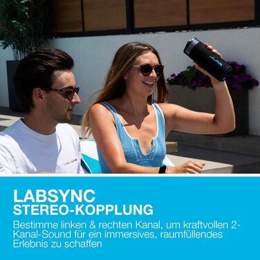 JLab Go Party: Портативна Bluetooth колонка з RGB підсвіткою, 10W, IP56 (Чорна)