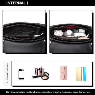 Сумка жіноча Miss Lulu середнього розміру через плече: шкіра та замша, вінтажний стиль, чорний колір