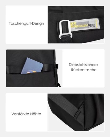 Шкільний рюкзак для підлітків (дівчаток та хлопців), чорний: водонепроникний, великий, для школи, подорожей, повсякденного використання та роботи