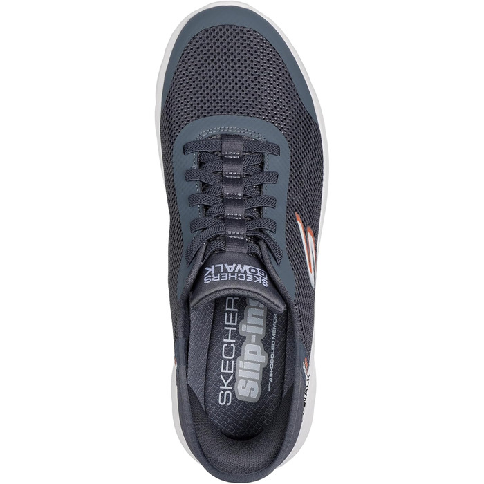 Чоловічі кросівки Skechers Go Walk Flex Hands Up: зручні та легкі сірі кросівки, 43 EU, текстиль, синтетика