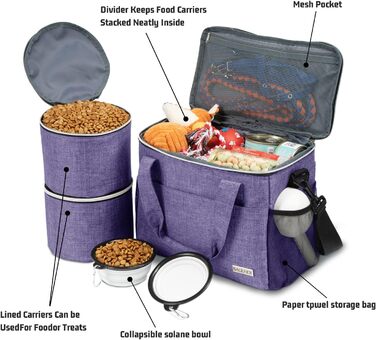 Чорна сумка-рюкзак для собак та котів Baglher: комплект з 5 предметів для подорожей з тваринами