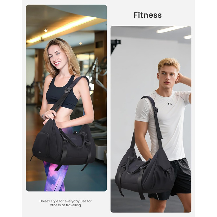 Спортивна сумка LOVEVOOK 50L: для фітнесу, йоги, подорожей, з відділенням для взуття та килимка