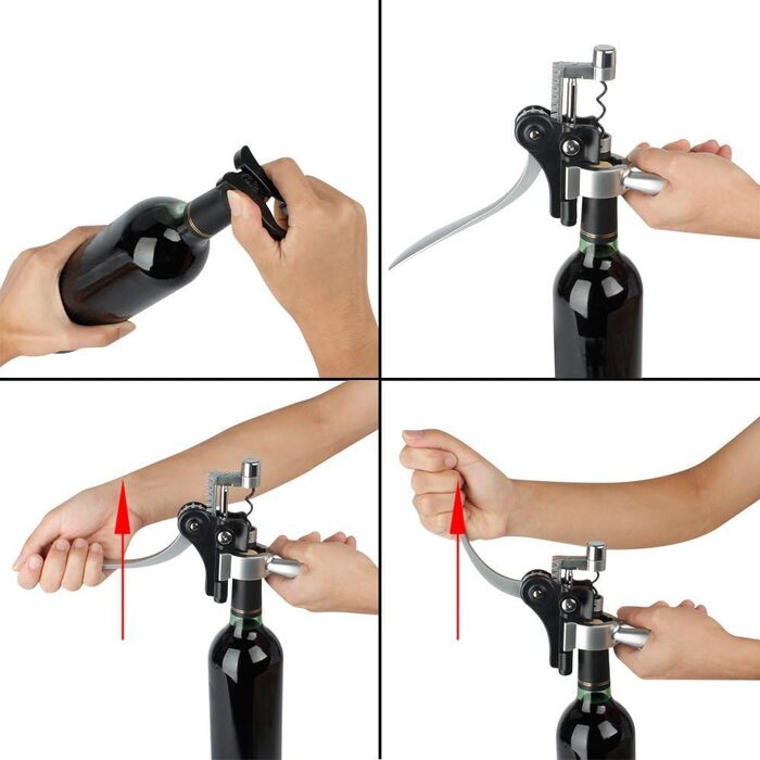 Corkscrew, GWCLEO Luxury Wine Opener with Elegant Gift Box, Sommelier Set with Bottle Opener, Foil Cutter, Wine Aerator, Drip Rings, Wine Stoppers, Wine Pourer, Wine Thermometer, Wine Vacuum Pump