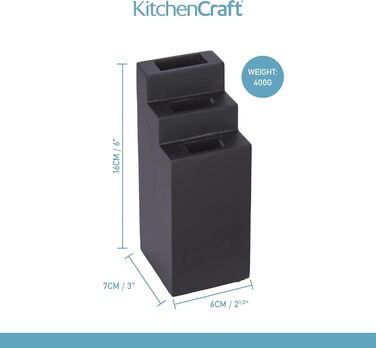 Набір кухонних ножиць KitchenCraft з підставкою, багатофункціональні ножиці, 4 предмети, чорний