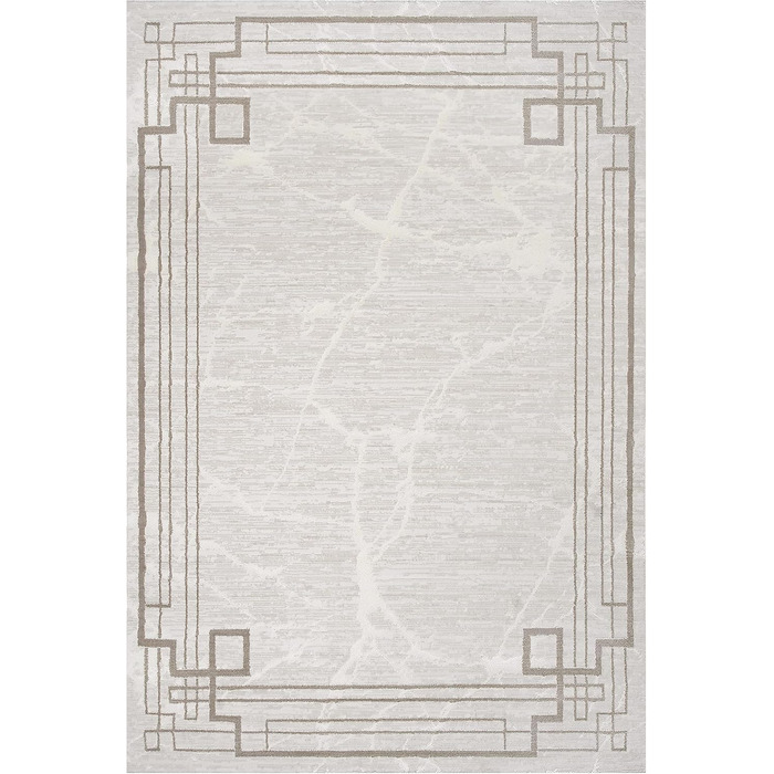 Килимок для вітальні SANAT Harmony - короткий ворс, 120x160 см, підходить для різних кімнат, сертифікат Öko-Tex 100, класичний бежевий