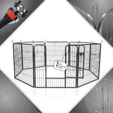 Клітка для цуценят Zoomundo 100см, XL, 8-кутна, чорна (XXL)