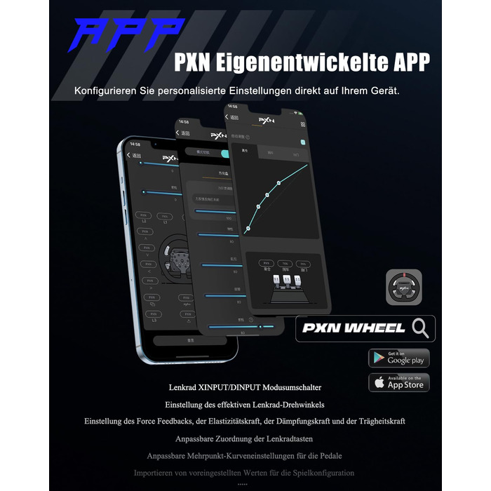 PXN V99 ігровий кермо з педалями та перемикачем передач – 3.2 Nm Force Feedback, 270°/900°, 11.8 дюймів, 4 лопаті перемикання передач, додаток Tools – кермо для PC, Xbox та PS4