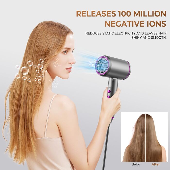 Airstyler 6 в 1: фен-щітка, локони, іонний фен, стайлер для волосся, 1000W, білий. Комплект для створення зачісок