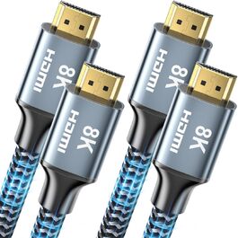 HDMI 2.1 кабель 8K (1,5м) 2 шт. - швидка передача даних 48Gbps, підтримка 8K@60Hz, 4K@120Hz, Dolby eARC, HDCP, HDR, сумісний з HDTV, ноутбуками та ін.