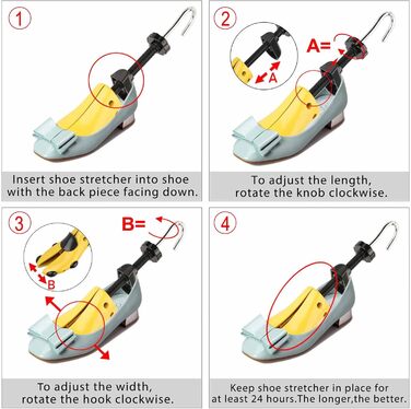 Halcent Shoe Stretcher for Men and Women 2-Way Shoe Stretcher Plastic & Metal Shoe Expander Shoe Width Adjuster for Adjustable Length and Width Shoe Stretcher with Shoehorn