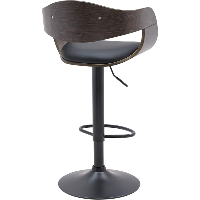 Kingston Adjustable Bar Stool with Premium Faux Leather Padding - Black/Gray
