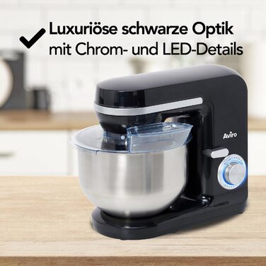 Кухонний комбайн Brixy: 1000W, 5л чаша з нержавіючої сталі, чорний, з аксесуарами